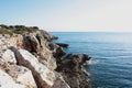 Island scenery, beach, beautiful bay seaside, Mallorca, Spain, Mediterranean Sea Royalty Free Stock Photo