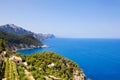 Island scenery, seascape of Mallorca Spain. Idyllic coastline of Majorca, Mediterranean Sea on sunny day Royalty Free Stock Photo