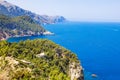 Island scenery, seascape of Mallorca Spain. Idyllic coastline of Majorca, Mediterranean Sea on sunny day Royalty Free Stock Photo