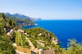 Island scenery, seascape of Mallorca Spain. Idyllic coastline of Majorca, Mediterranean Sea on sunny day. Turquoise Royalty Free Stock Photo