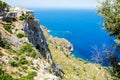 Island scenery, seascape of Mallorca Spain. Idyllic coastline of Majorca, Mediterranean Sea on sunny day Royalty Free Stock Photo