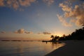 Island silhouette at sunset