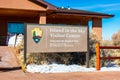 Island in the Sky Visitor Center sign on winter day. - Canyonlands National Park, Utah, USA - 2020 Royalty Free Stock Photo