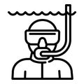 Island snorkeling icon, outline style