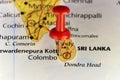Island of Sri Lanka, pin on Colombo