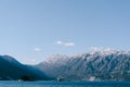 The island of St. George and the Island of Gospa od Skrpela in Kotor Bay, near Perast, Montenegro, against the backdrop Royalty Free Stock Photo