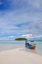 An island stand alone around the sea in Raja Ampat Papua.