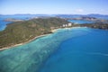 Hamilton Island surrounded by ocean and coral reef