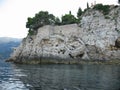 The famous island of Sveti Stefan in Adriatic sea, Montenegro. Royalty Free Stock Photo