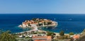 Island Sveti Stefan. high view Royalty Free Stock Photo