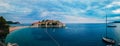 Island of Sveti Stefan. Panoramic shot