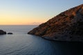 Island of Syros in greece, panorama of cliff close to Varvarous