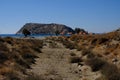 Island of Syros in greece, panorama of cliff close to Varvarous