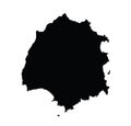 Island of Thassos in Greece vector map silhouette, Greek island Tasos.