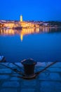 Island town of Krk evening waterfront view Royalty Free Stock Photo