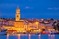 Island town of Krk evening waterfront view Royalty Free Stock Photo