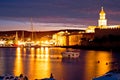 Island town of Krk evening waterfront view