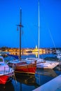 Island town of Krk harbor evening waterfront view Royalty Free Stock Photo