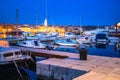 Island town of Krk harbor evening waterfront view Royalty Free Stock Photo