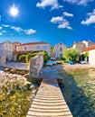 Island town of Vis idyllic waterfront view Royalty Free Stock Photo