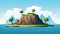 Spectacular 2d Cartoon Island Game Asset With Algeapunk Style Royalty Free Stock Photo