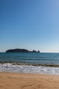 Island view from the beach on sunny day - Medes Islands Royalty Free Stock Photo