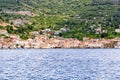 Island of Vis bay aerial view, Croatia. Europe paradice Vis Island in bay of adriatic sea. Royalty Free Stock Photo