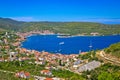 Island of Vis bay aerial view Royalty Free Stock Photo