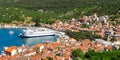 Island of Vis bay aerial view, Croatia. Europe paradice Vis Island in bay of adriatic sea. Royalty Free Stock Photo