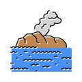 island volcano color icon vector illustration