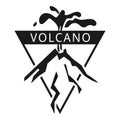 Island volcano logo, simple style