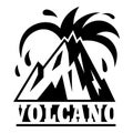 Island volcano logo, simple style