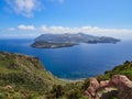 The Island of Vulcano seen from Lipari, Aeolian islands, Sicily, Italy Royalty Free Stock Photo