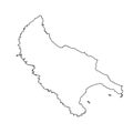 Island of Zakynthos in Greece vector map line contour