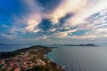 View of Cabo Home and Cies islands in Cangas, Galicia, Spain Royalty Free Stock Photo