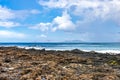 Islands of the Chinijo archipelago seen from the shores of Lanzarote Royalty Free Stock Photo