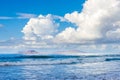 Islands of the Chinijo archipelago seen from the shores of Lanzarote Royalty Free Stock Photo