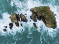 Islands in Costa Quebrada, Liencres, Cantabria Royalty Free Stock Photo