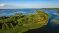 Islands on the Dnieper Ukraine-delineated dronphoto 2019 Year Royalty Free Stock Photo