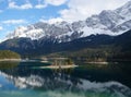 Islands on Eibsee , Zugspitze. Royalty Free Stock Photo