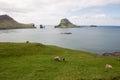 The islands Gasholmur and Tindholmur and Mykines on the Faroe I