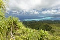 Islands and lagoon of Tahaa and Bora Bora from Raiatea Royalty Free Stock Photo