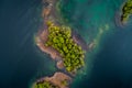 An islands of lake aerial flight photo