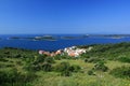 Islands in the middle of blue sea Royalty Free Stock Photo