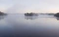 Islands in morning fog Royalty Free Stock Photo