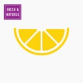 Yellow citrus lemon slice icon. Royalty Free Stock Photo