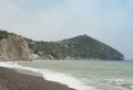 Isle of Capri view from Ischia, beach fumaroles.