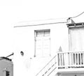 in the isle of greece antorini europe old house and white color Royalty Free Stock Photo