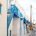 in the isle of greece antorini europe old house and white color Royalty Free Stock Photo