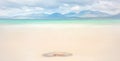 Isle of Harris landscape - beautiful endless sandy beach and turquoise ocean Royalty Free Stock Photo